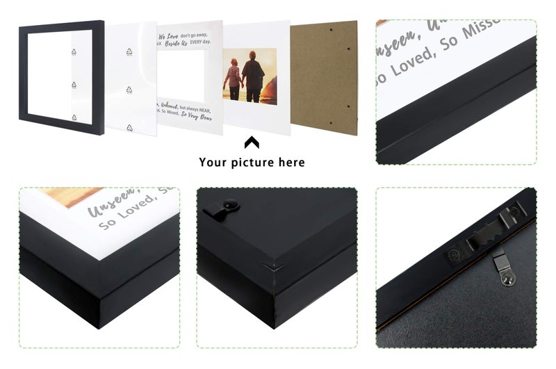 IHEIPYE Remembrance Memorial Picture Frame - Sympathy Gifts Idea for Loss of Loved One, Grandmother, Grandfather, Grandparents, Desktop, Black - Image 5